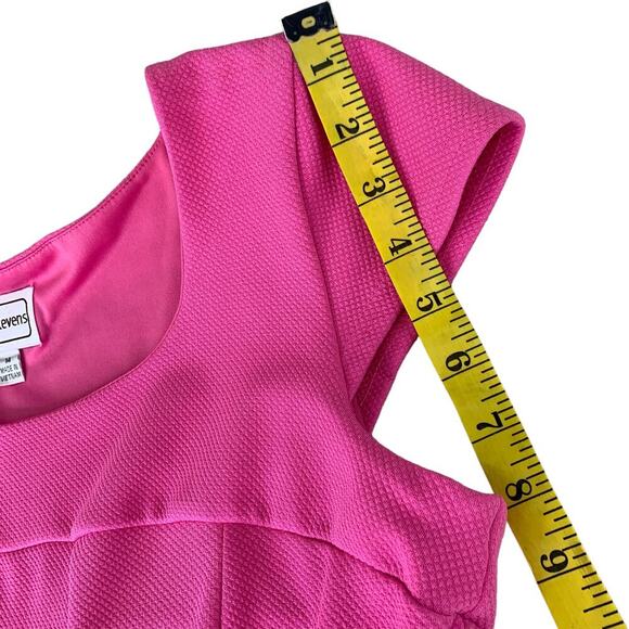 Karin Stevens Cap Sleeves Fit Flare Skater Dress Jersey Stretchy Size 14 Pink - Picture 13 of 16